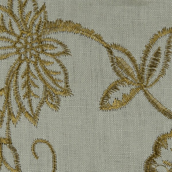 Picture of Linen Floral Celadon upholstery fabric.