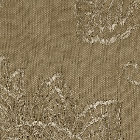 Picture of Linen Floral Ochre upholstery fabric.