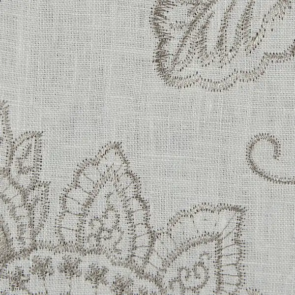 Picture of Linen Floral White upholstery fabric.