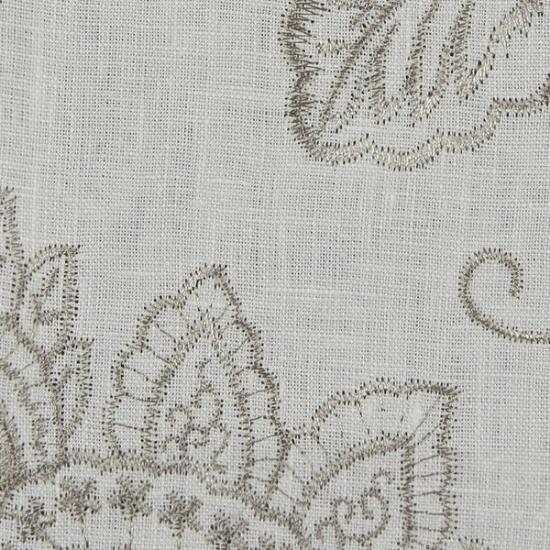 Picture of Linen Floral White upholstery fabric.