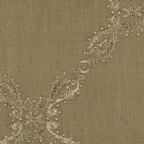 Picture of Linen Lace Ochre upholstery fabric.