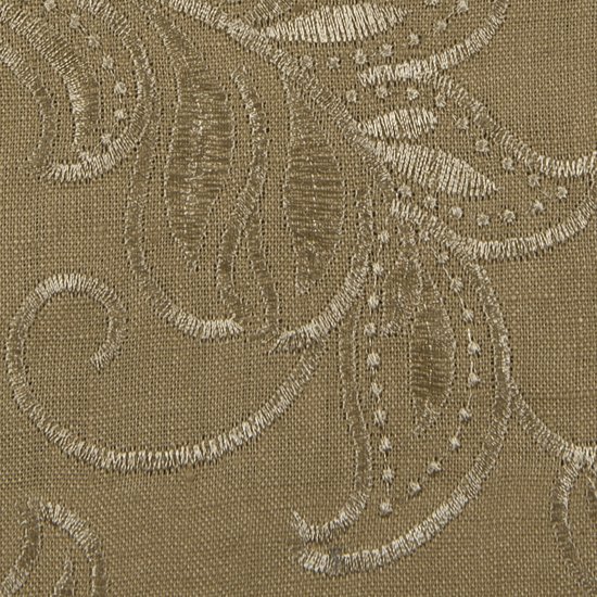 Picture of Linen Leaf Ochre upholstery fabric.