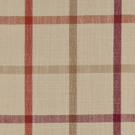 Picture of Casual Plaid Barn Red upholstery fabric.