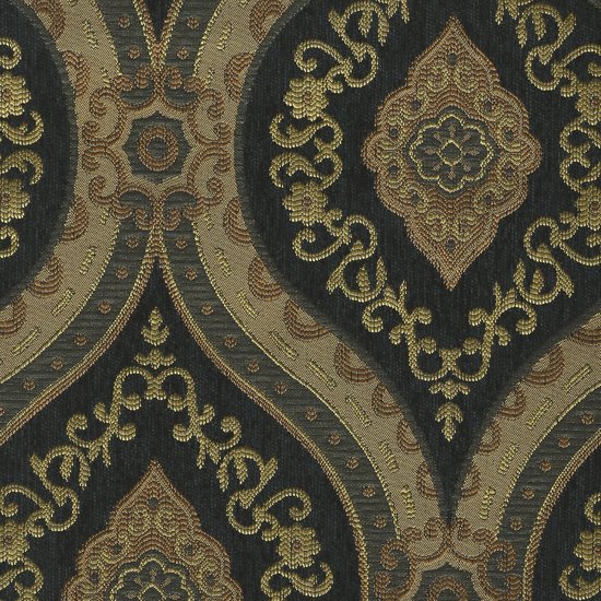 Picture of Treasure Black upholstery fabric.