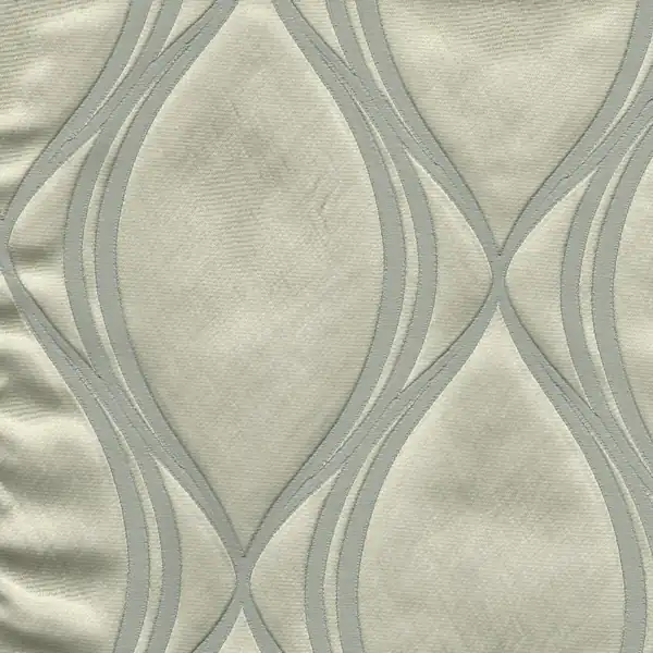 Picture of Majestic Wave Silver upholstery fabric.