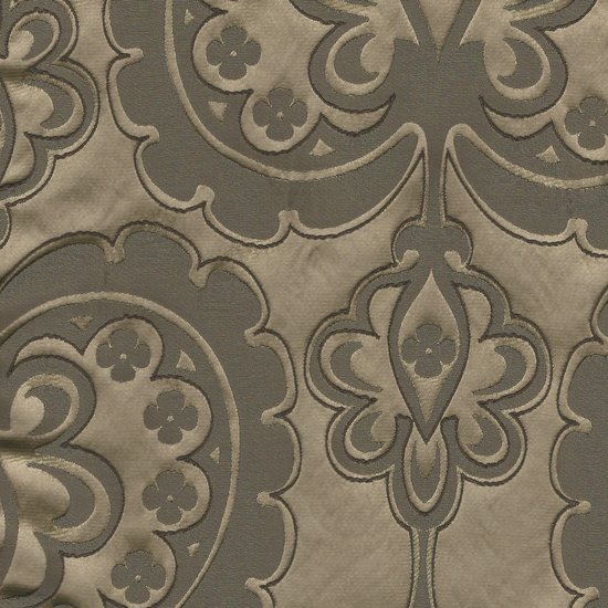 Picture of Majestic Heart Mocha upholstery fabric.