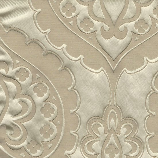 Picture of Majestic Heart Latte upholstery fabric.