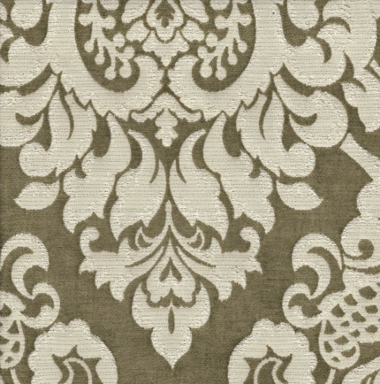Picture of Elegance Taupe upholstery fabric.