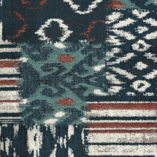 Picture of Bohemian Blue upholstery fabric.