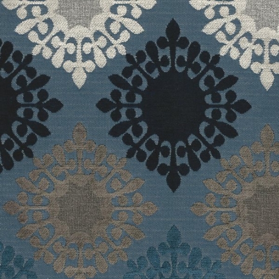 Picture of Retro Blues upholstery fabric.