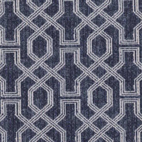Picture of Tron Indigo upholstery fabric.