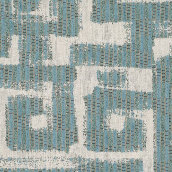Picture of Labyrinth Aqua upholstery fabric.