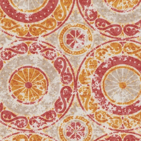 Picture of Taraz Coral upholstery fabric.
