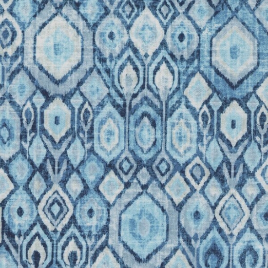 Picture of Taza Indigo upholstery fabric.
