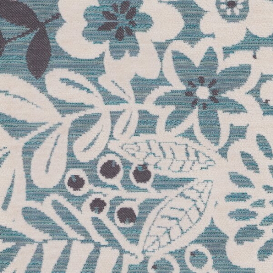 Picture of Flora Turquoise upholstery fabric.