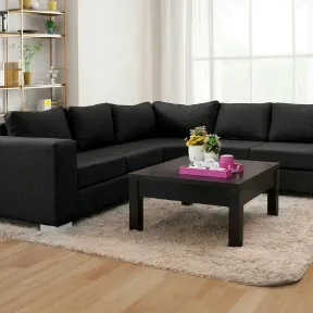 Barcelona Black upholstered sofa