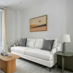 Marves Washed White upholstered sofa