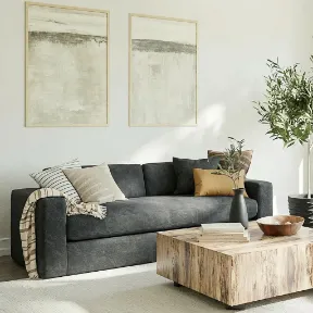 Dakota Smoke upholstered sofa