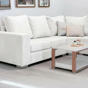 Modern Velvet White upholstered sofa
