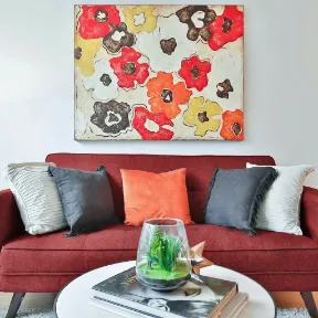 Luscious Cinnabar upholstered sofa