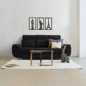 Sheepskin Black upholstered sofa