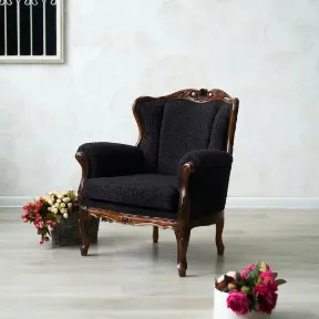 Sheepskin Black upholstered chair