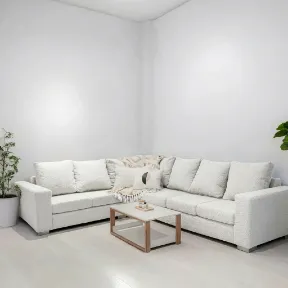 Sheepskin White upholstered sofa