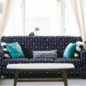 Sangria Navy upholstered sofa