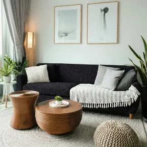 Indus Charcoal upholstered sofa