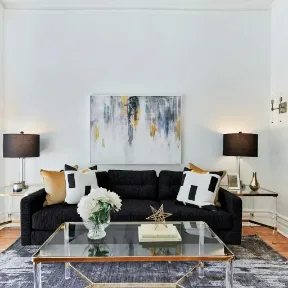 Octavian Black upholstered sofa