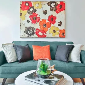 Passion Suede Tidepool upholstered sofa