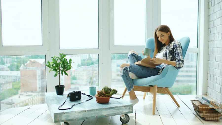 armchair reading corner