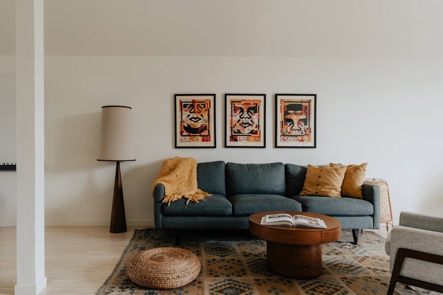 bold colorful sofa living room