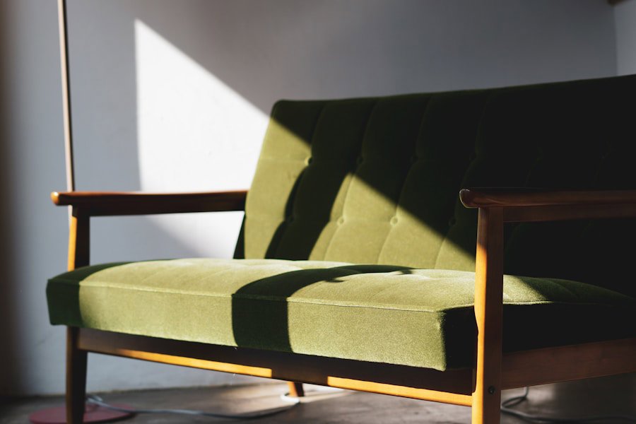 faded sofa sunlight