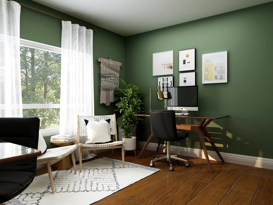 home office spring decor