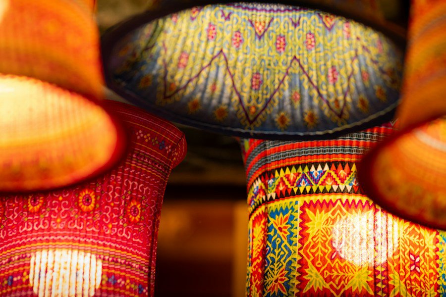 lampshade fabric closeup