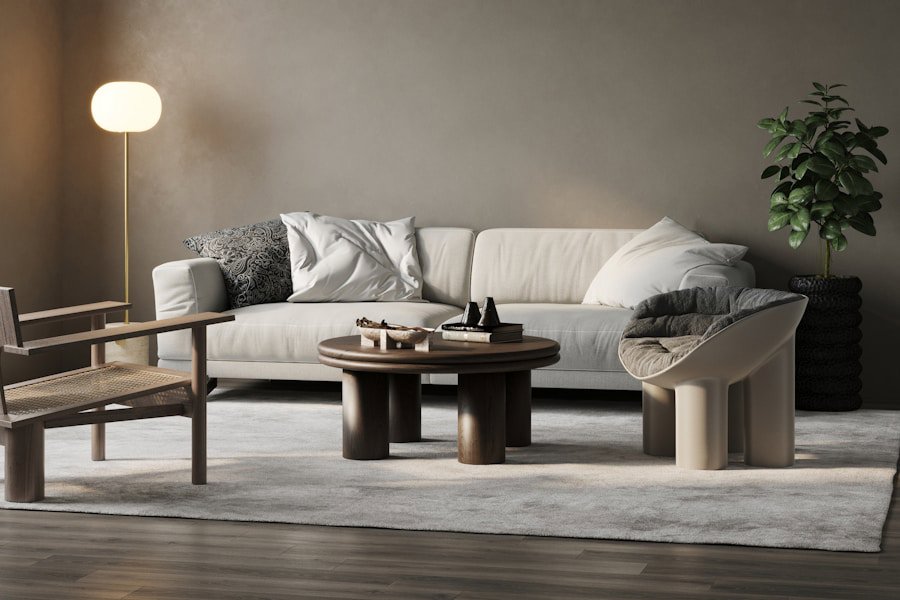 linen sofa living room