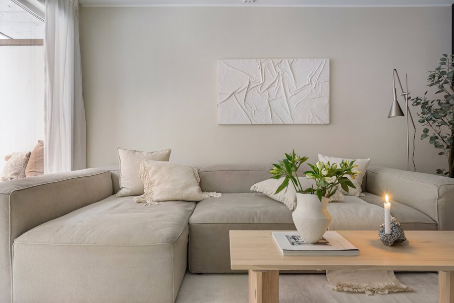 linen sofa natural light