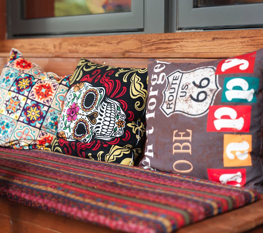 patio pillow close up