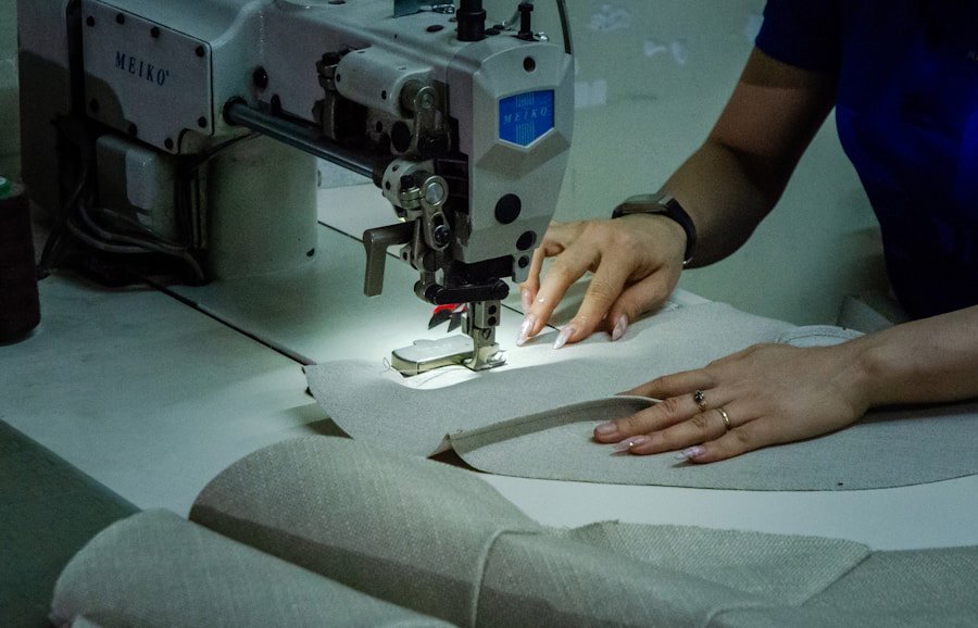 sewing upholstery fabric project