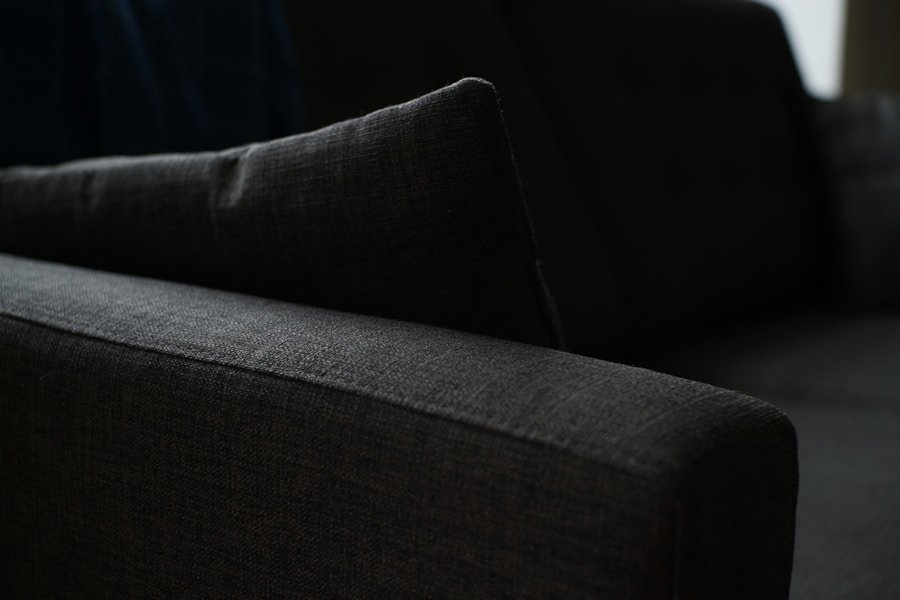 sofa fabric wear closeup