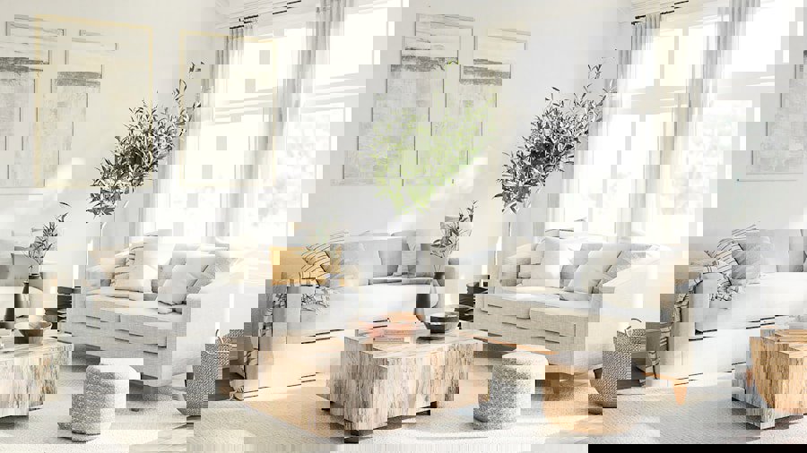 spring living room layered fabrics